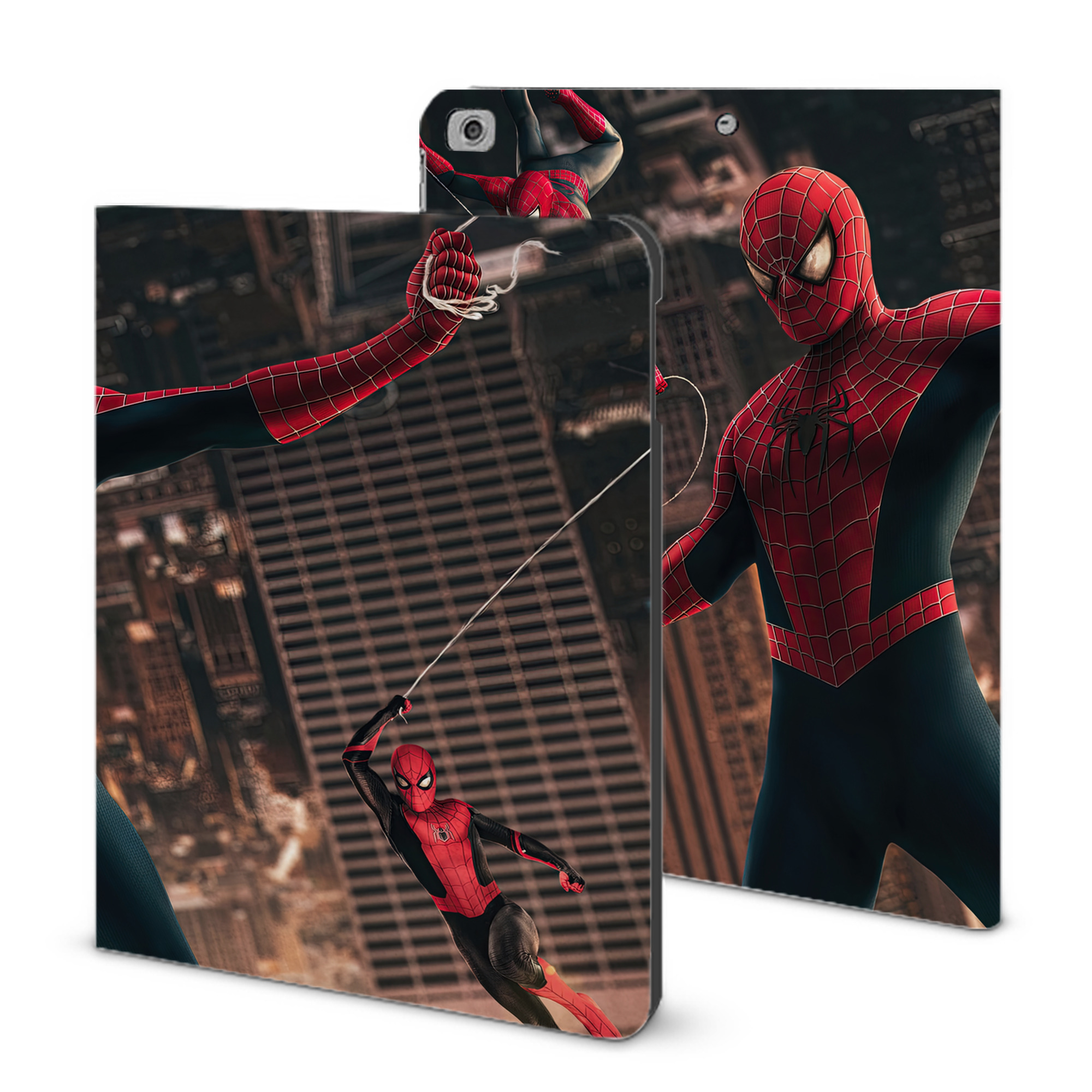 （画像用） Spider Man スパイダーマン IPad ケース ブック型 PUレザー TPU 耐衝撃 軽量 薄型 ペン収納なし 全面保護 IPad 各モデル対応